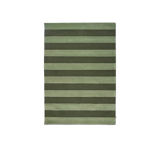 Stripe Boucle teppe grønn