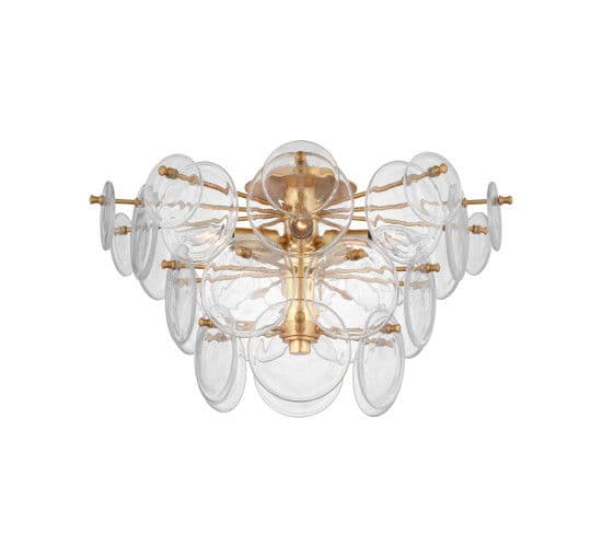 Loire Tiered Flush Mount Gild/Clear Glass L